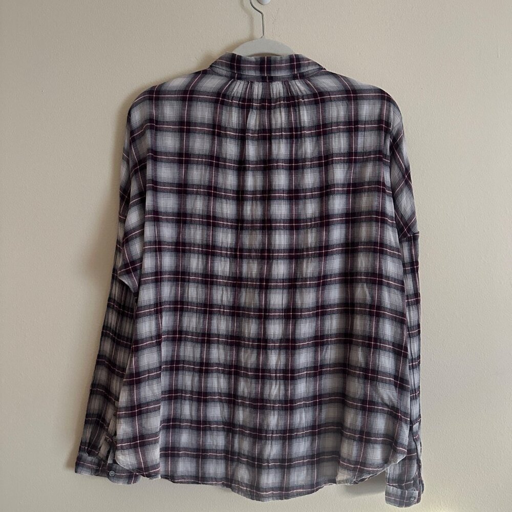 Xirena Plaid Collared Cotton Half Button Tunic To… - image 7